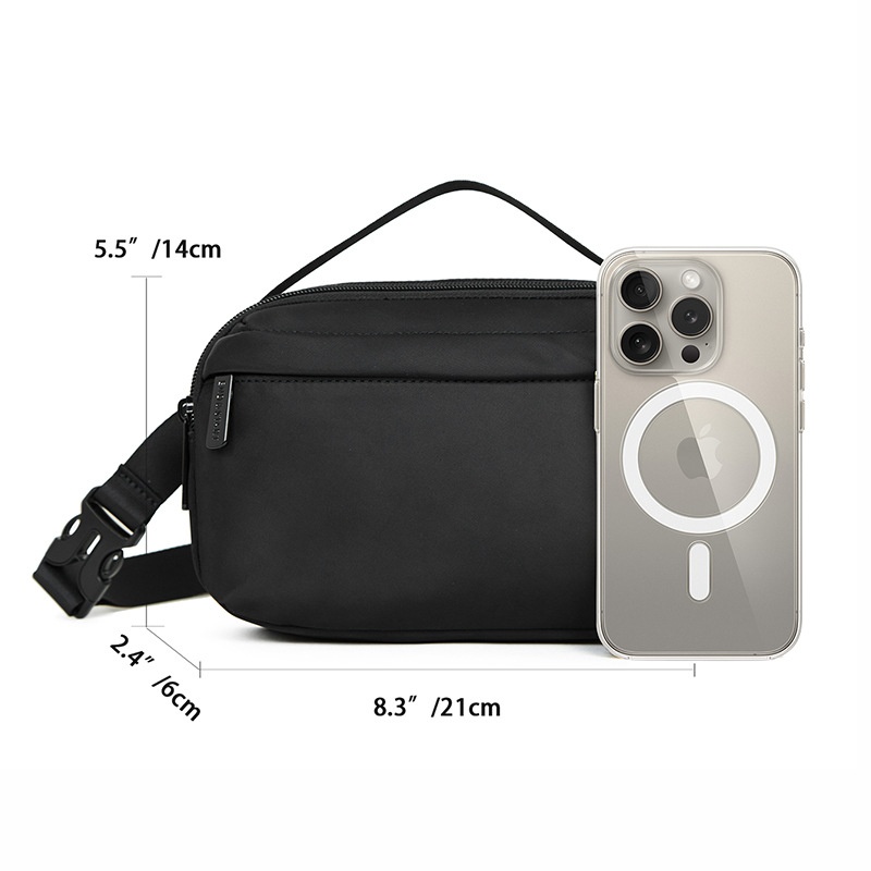 Sleek Black Crossbody Sling Bag - Everyday Carry