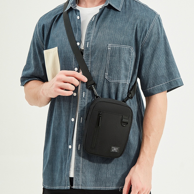 Men's Casual Black Crossbody Bag - Small Shoulder Messenger