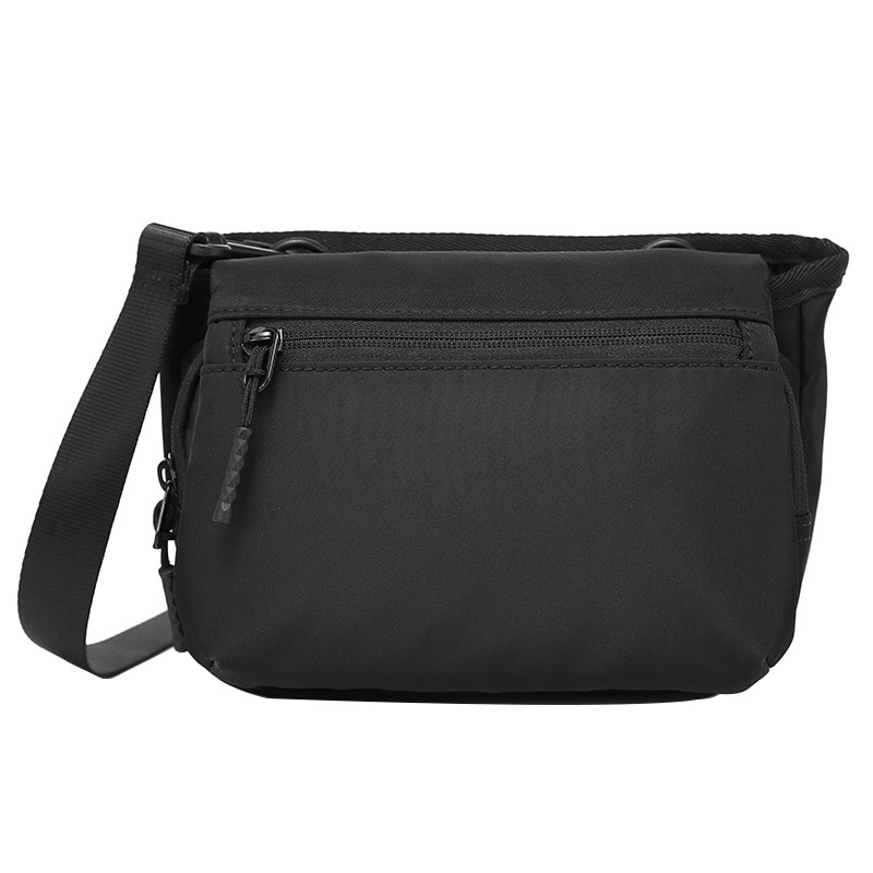 Men's Black Nylon Crossbody Bag - Compact Shoulder Pouch