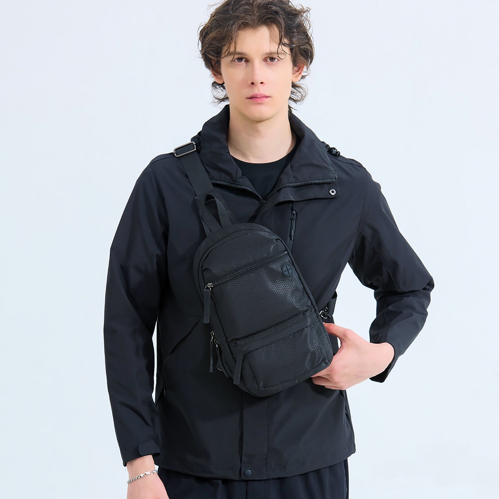 Men's Black Crossbody Sling Bag - Lightweight & Durable