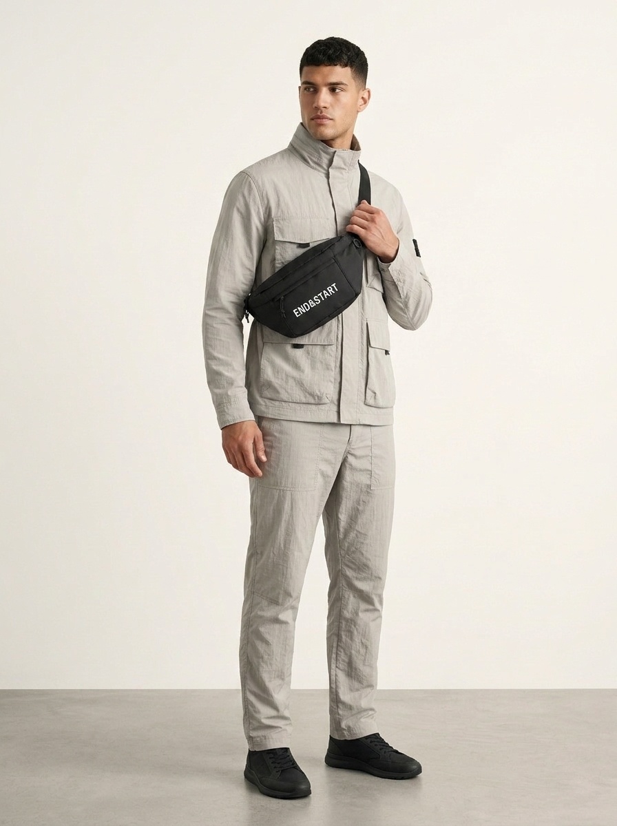 Sleek Black Sling Bag Waist Pack