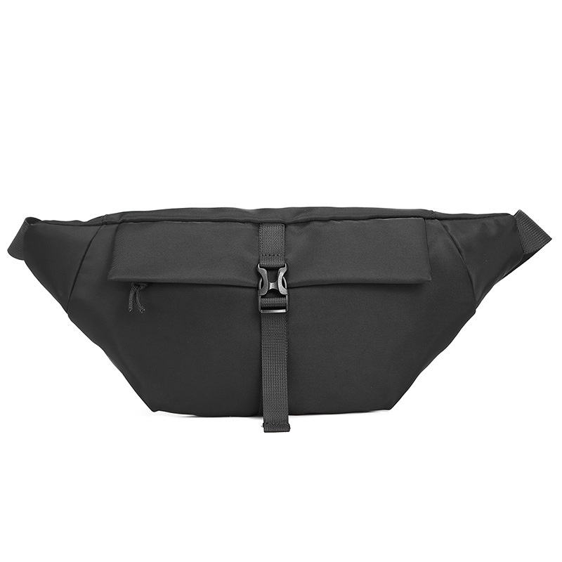 Sleek Black Crossbody Sling Bag - Modern Waist Pack