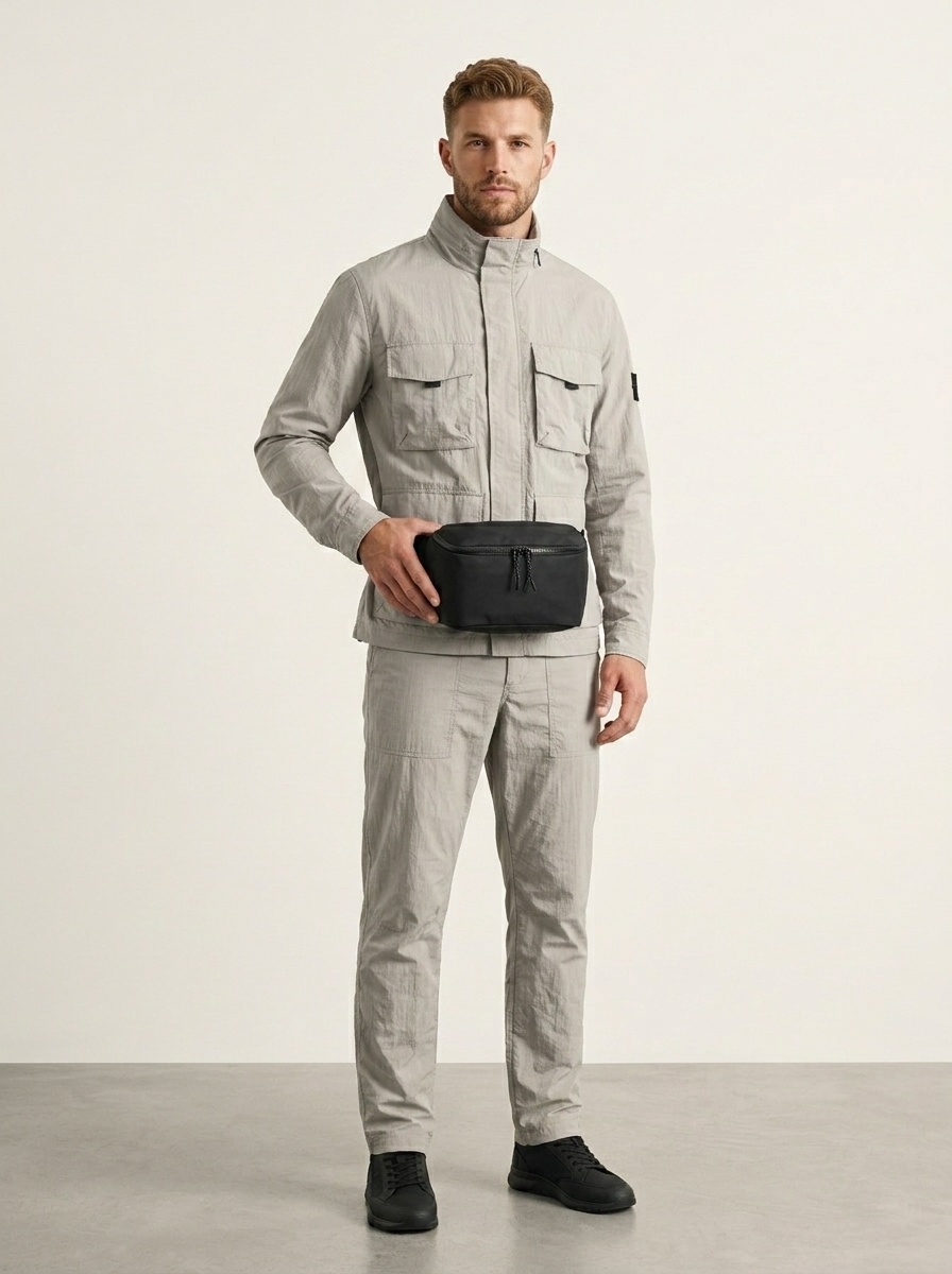 Sleek Black Crossbody Fanny Pack