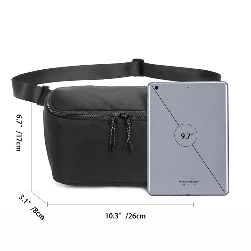 Sleek Black Crossbody Fanny Pack
