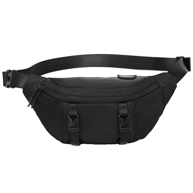 Men's Black Waterproof Sling Bag - Travel Waist Pack