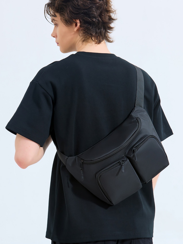 Unisex Multi-Pocket Waterproof Sling Crossbody Bag