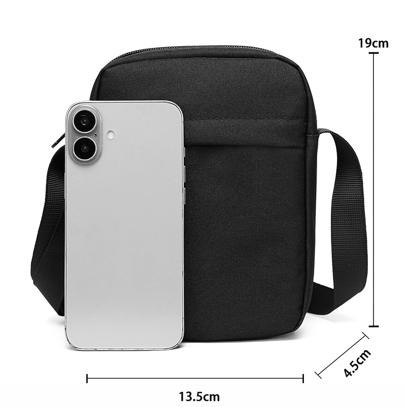 Sleek Black Crossbody Bag - Compact & Versatile