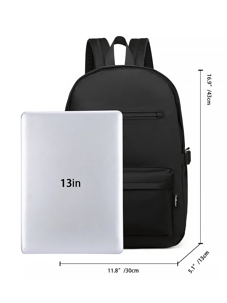 Sleek Black Laptop Backpack for School & Travel