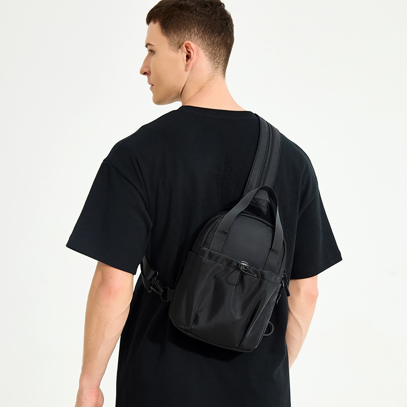 Convertible Mini Backpack Sling Bag - Black Nylon