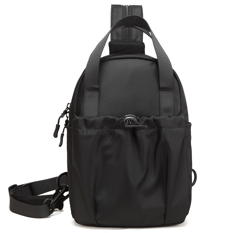 Convertible Mini Backpack Sling Bag - Black Nylon