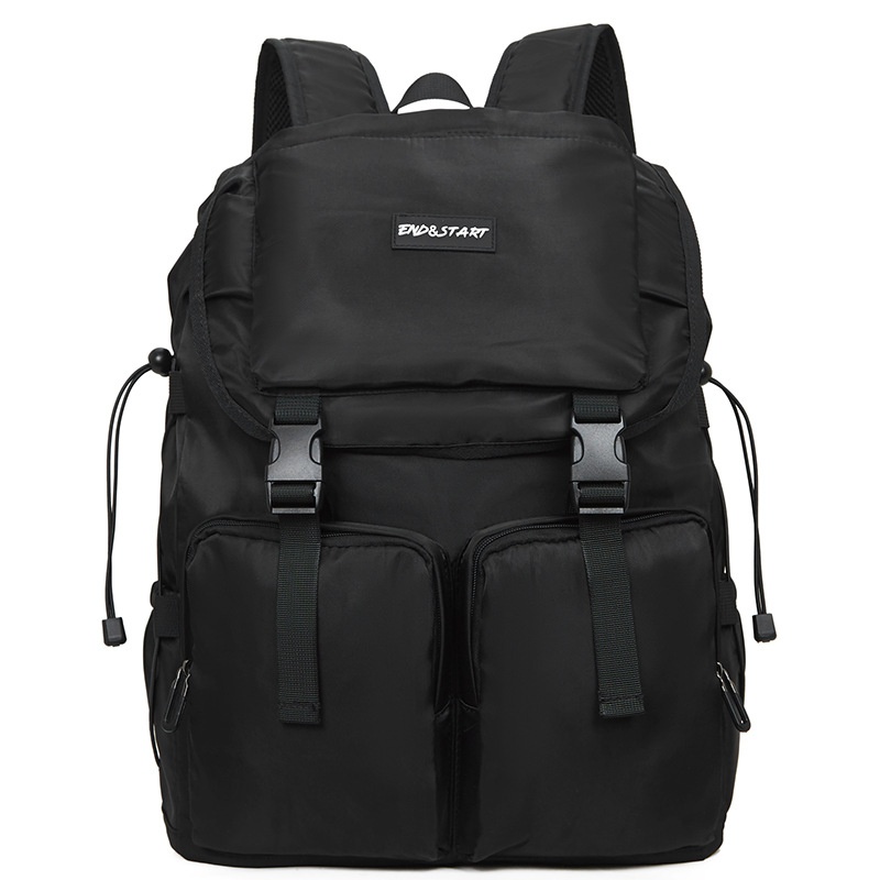 Men's Casual Black Flap Top Backpack - Laptop Daypack