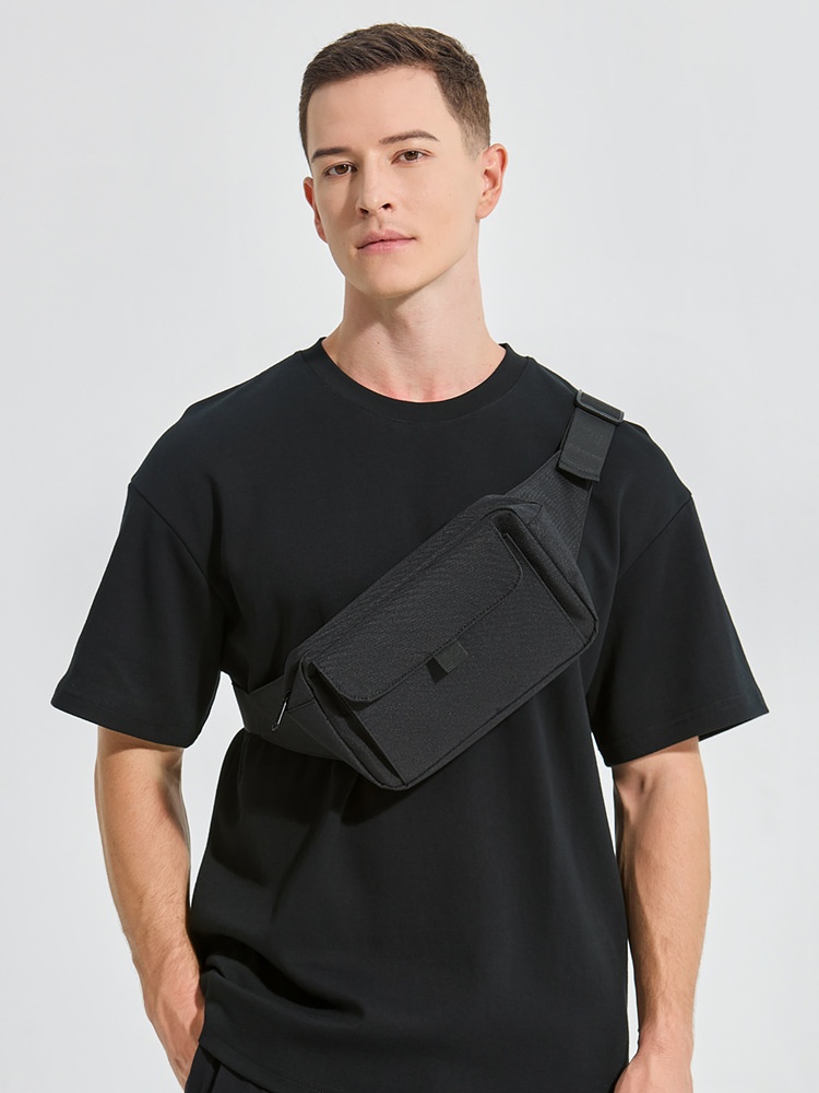 Men's Black Crossbody Fanny Pack - Versatile Chest Bag