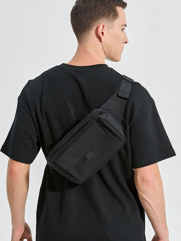Men's Black Crossbody Fanny Pack - Versatile Chest Bag