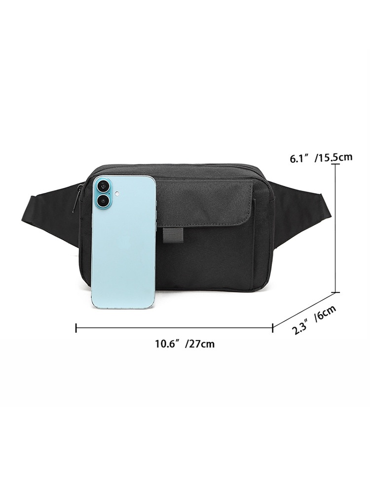 Men's Black Crossbody Fanny Pack - Versatile Chest Bag