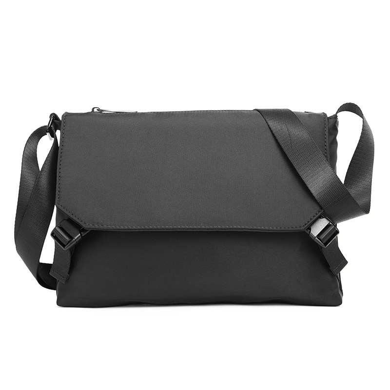 Men's Matte Black Crossbody Messenger Bag
