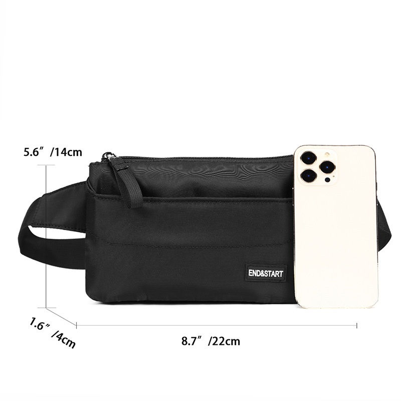 Men's Black Casual Fanny Pack Sling Bag Chest Bag