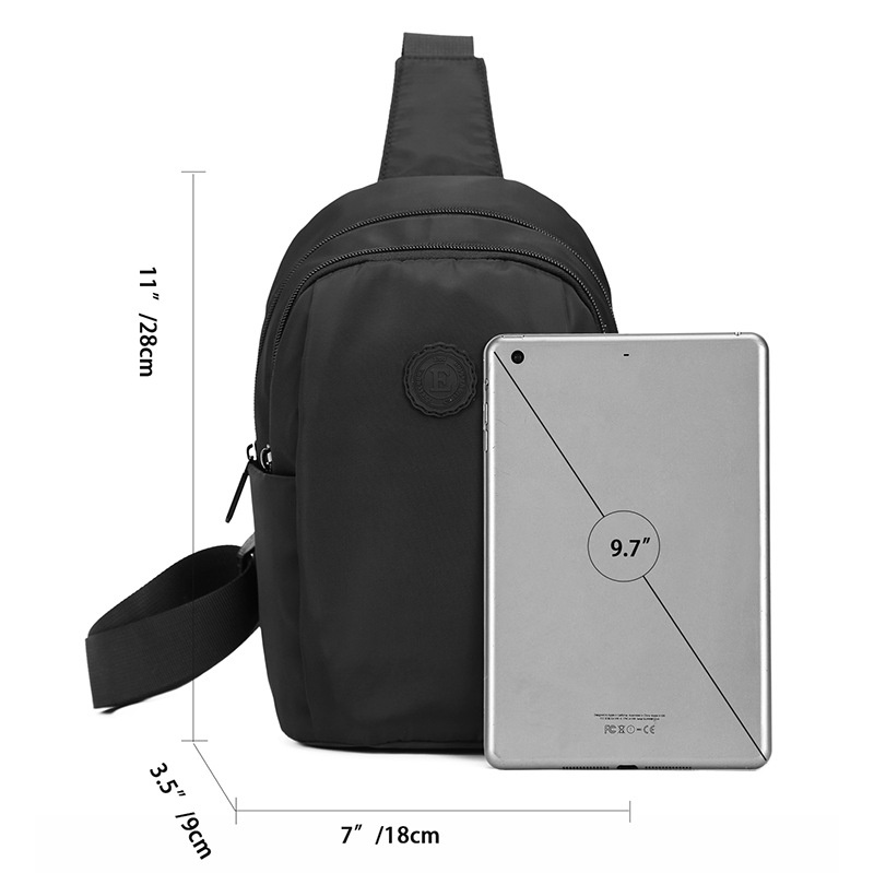 Lightweight Black Sling Bag - Men's Crossbody Chest Pack
