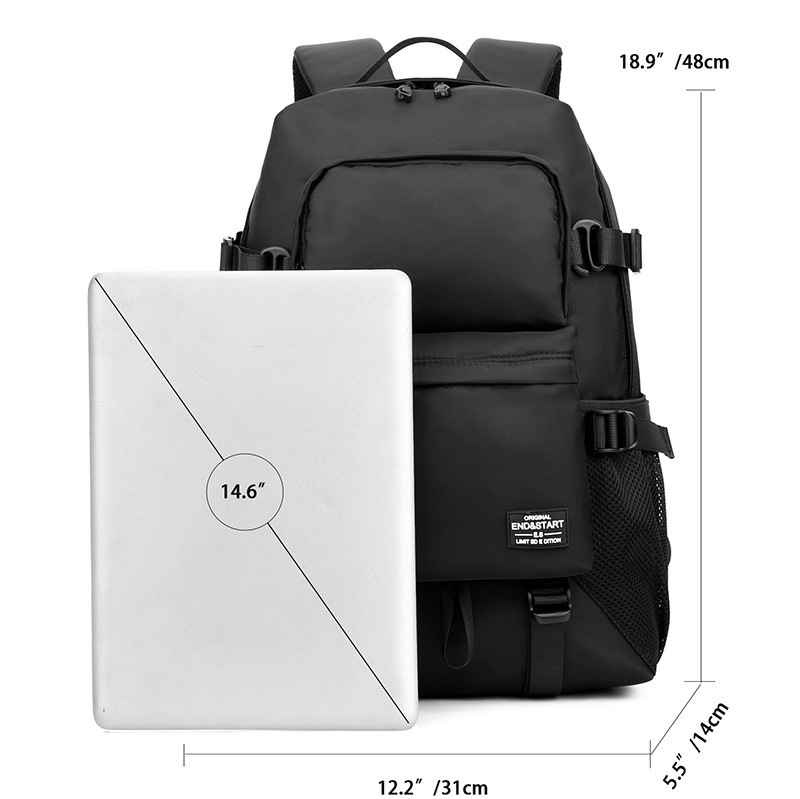 Spacious Black Backpack for Travel & Daily Commute