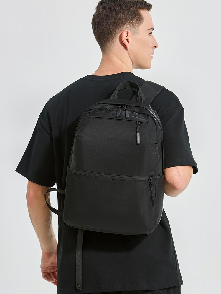 Minimalist Black Everyday Backpack - Unisex Travel Bag
