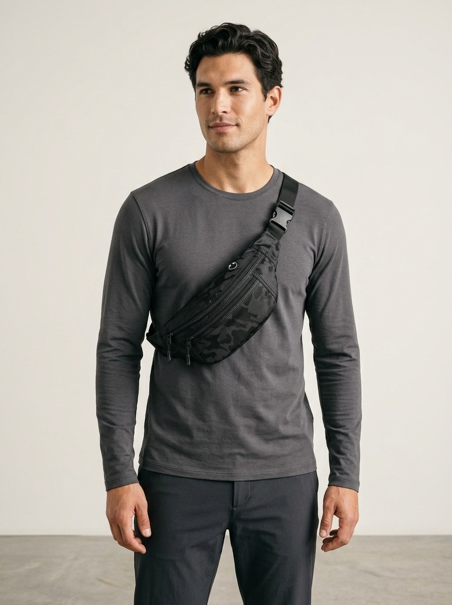 Sporty Camo Sling Bag - Versatile Chest & Waist Pack
