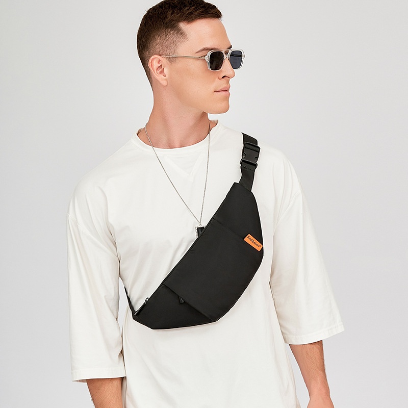 Men's Black Crossbody Sling Bag - Casual Fanny Pack