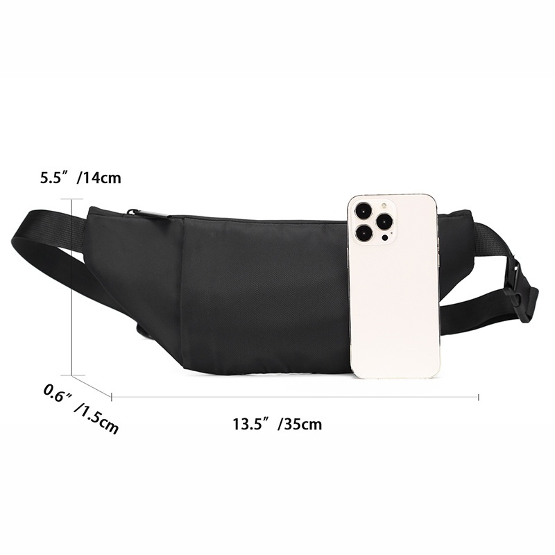 Men's Black Crossbody Sling Bag - Casual Fanny Pack