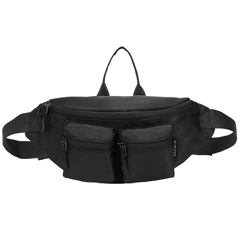 Men's Black Multi-Pocket Fanny Pack | Chest Bag