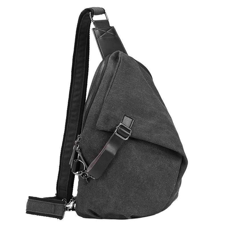 Men's Canvas Sling Bag - Crossbody Chest Pack