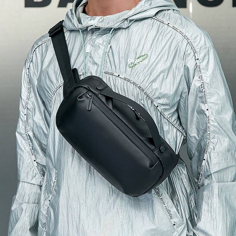 Matte Black Versatile Sling Bag with Top Handle