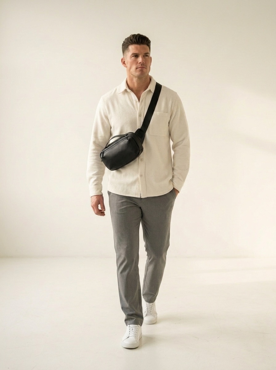 Matte Black Versatile Sling Bag with Top Handle