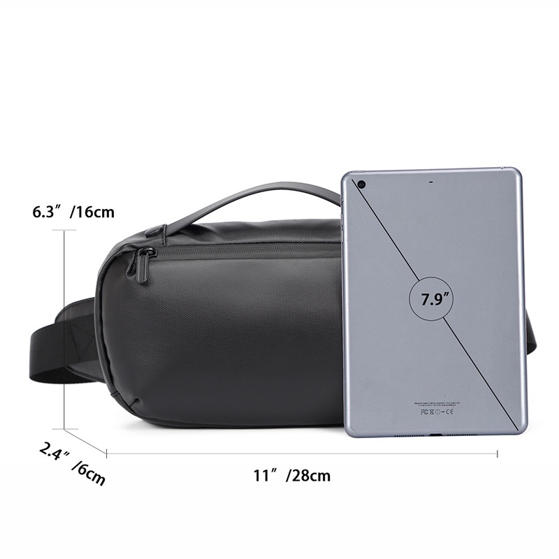 Matte Black Versatile Sling Bag with Top Handle