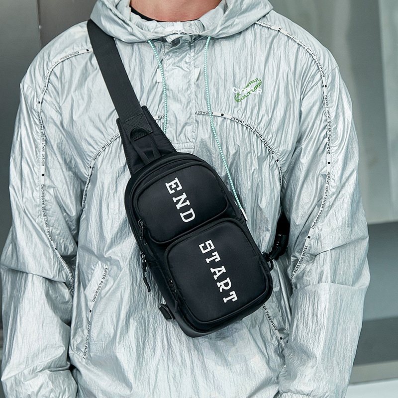 Men's Black Sling Bag - Chest Pack