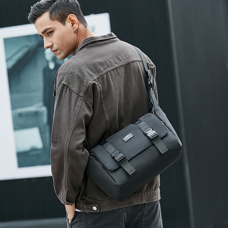 Men's Casual Black Messenger Crossbody Shoulder