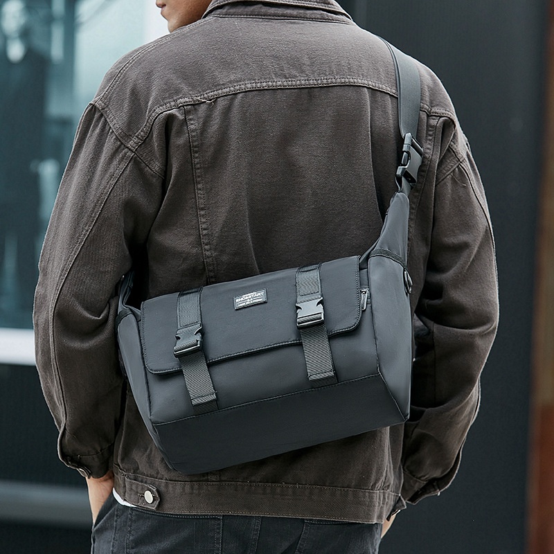 Men's Casual Black Messenger Crossbody Shoulder