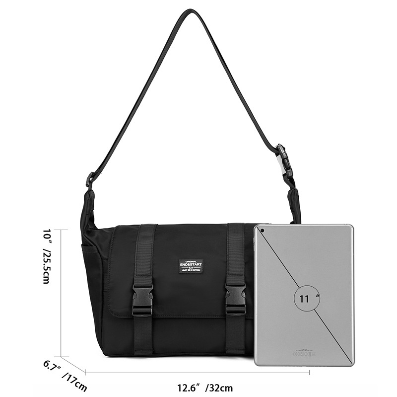 Men's Casual Black Messenger Crossbody Shoulder