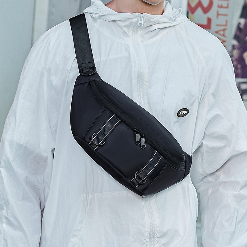 Men's Black Crossbody Sling Bag - Durable & Stylish