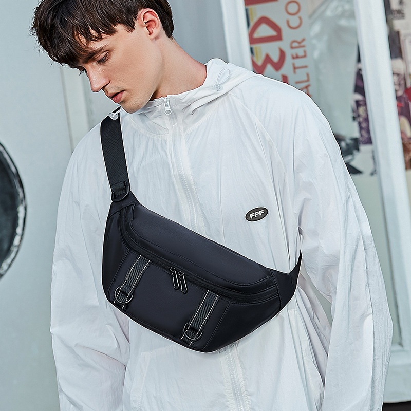 Men's Black Crossbody Sling Bag - Durable & Stylish