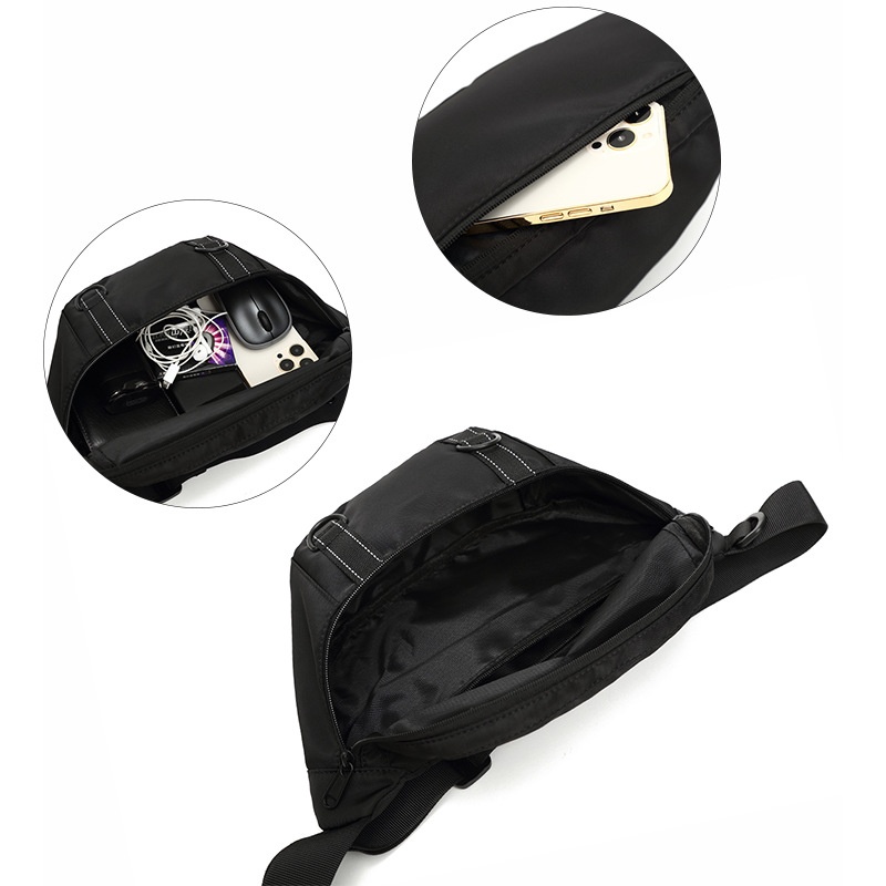 Men's Black Crossbody Sling Bag - Durable & Stylish