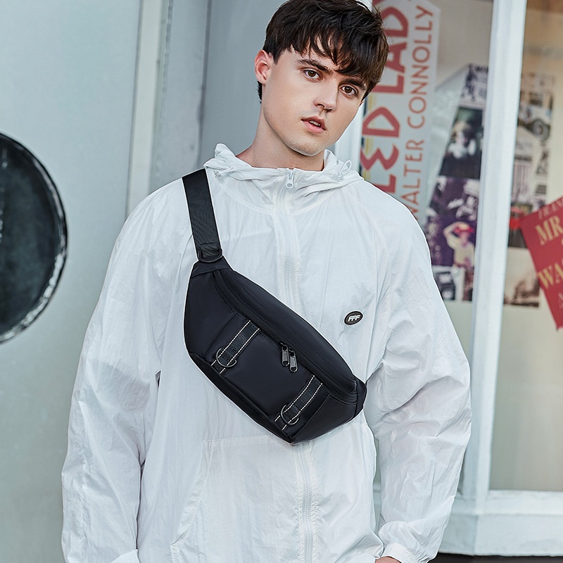 Men's Black Crossbody Sling Bag - Durable & Stylish