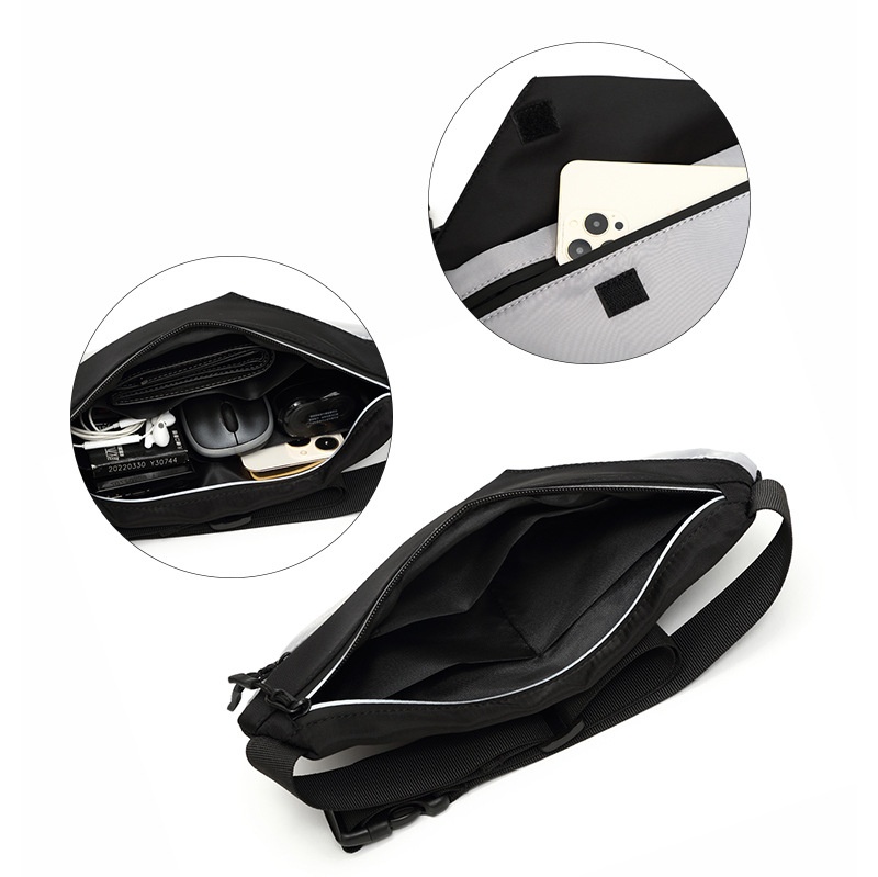 Sleek Two-Tone Fanny Pack - Modern Sling Chest Bag