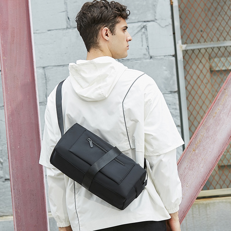 Men's Black Crossbody Duffel Bag - Gym & Travel