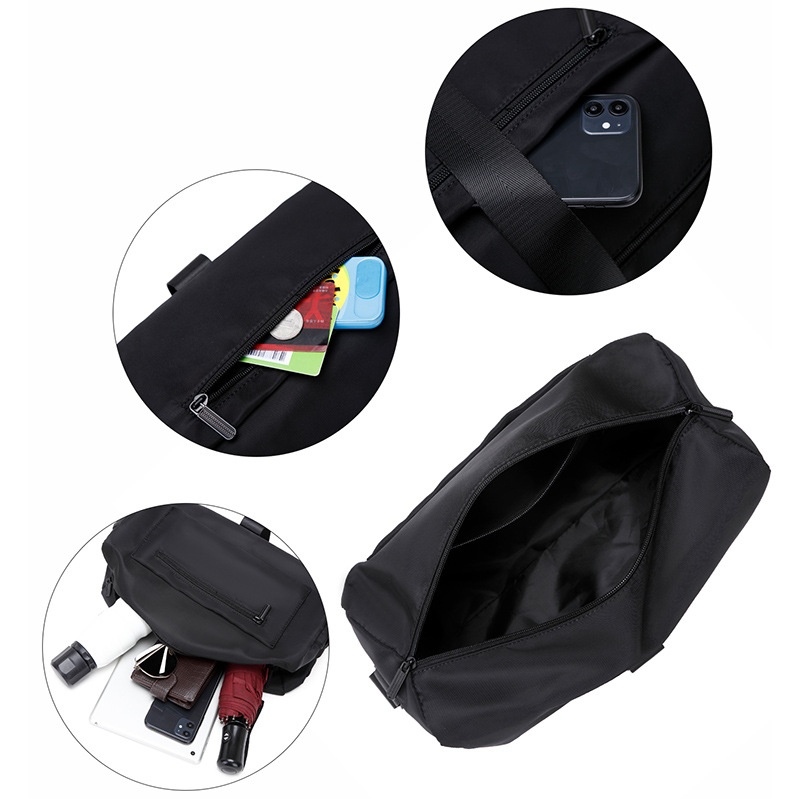 Men's Black Crossbody Duffel Bag - Gym & Travel