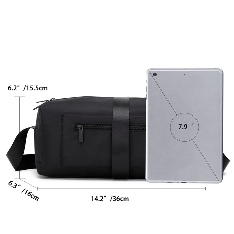 Men's Black Crossbody Duffel Bag - Gym & Travel