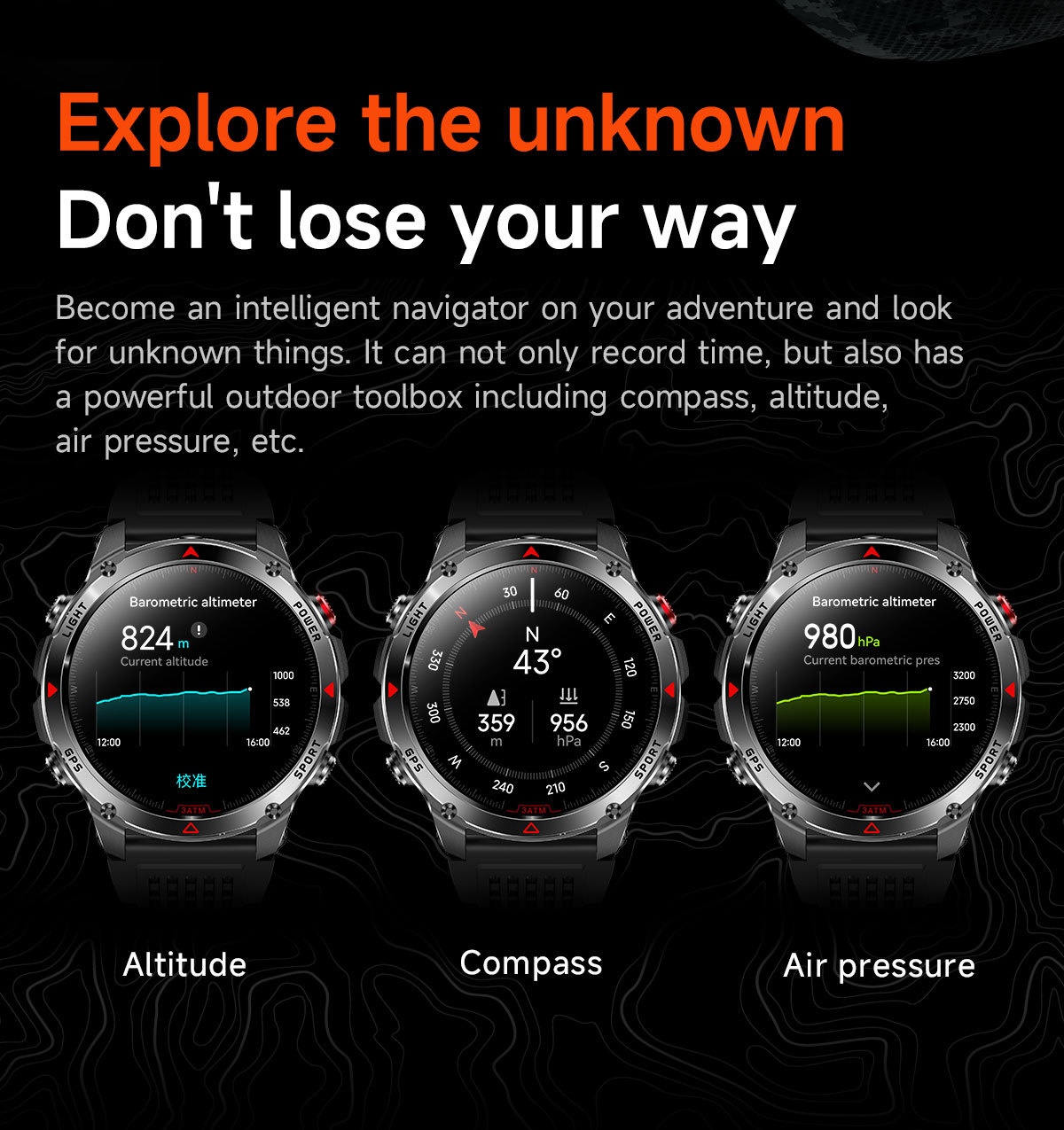Robuste Outdoor-Smartwatch mit rundem HD-Display, GPS und Bluetooth-Anruffunktion