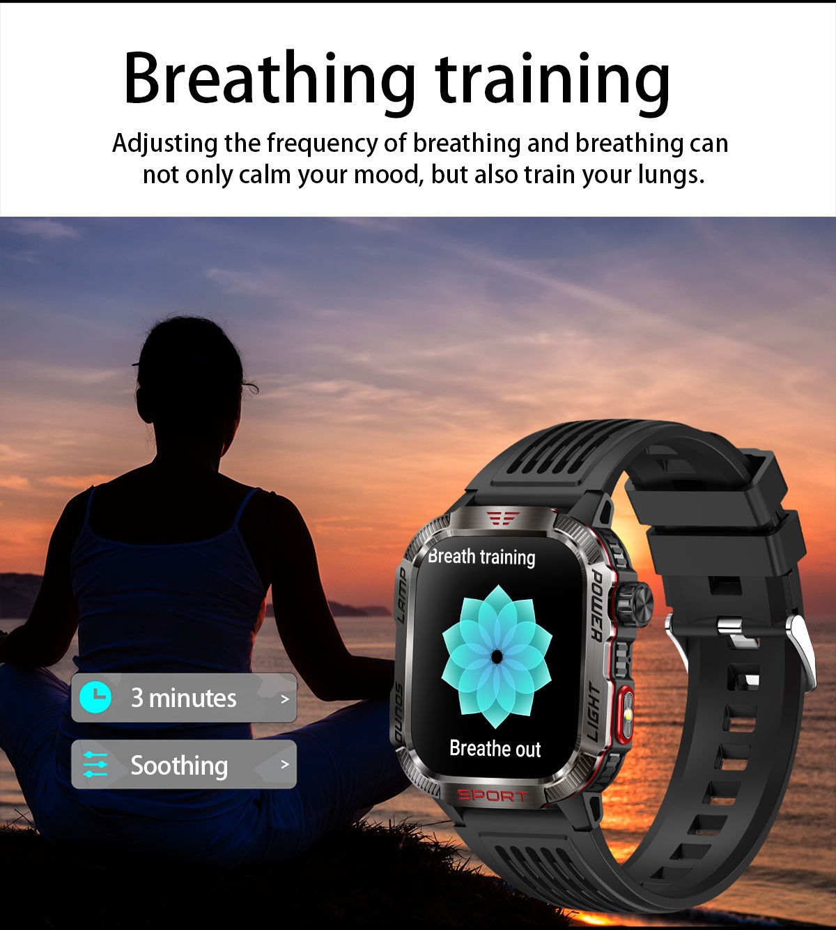 HT29 Rugged Smart Watch with Square AMOLED Display, GPS & Compass