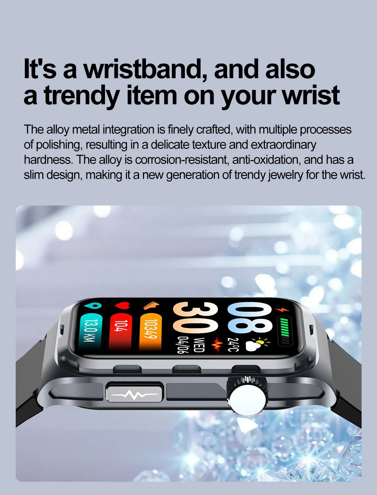 TK79 ECG Smart Watch with Rectangular AMOLED Display & Health Tracker