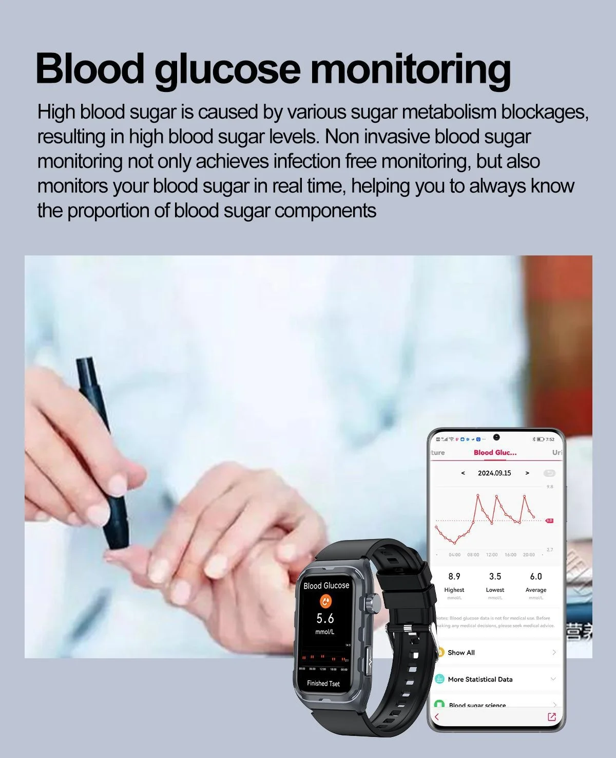 TK79 ECG Smart Watch with Rectangular AMOLED Display & Health Tracker