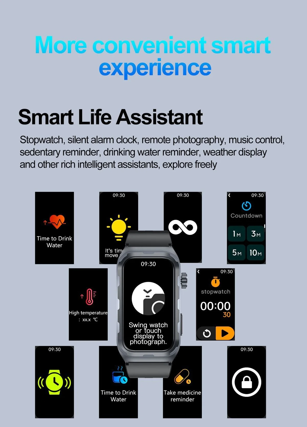 TK79 ECG Smart Watch with Rectangular AMOLED Display & Health Tracker