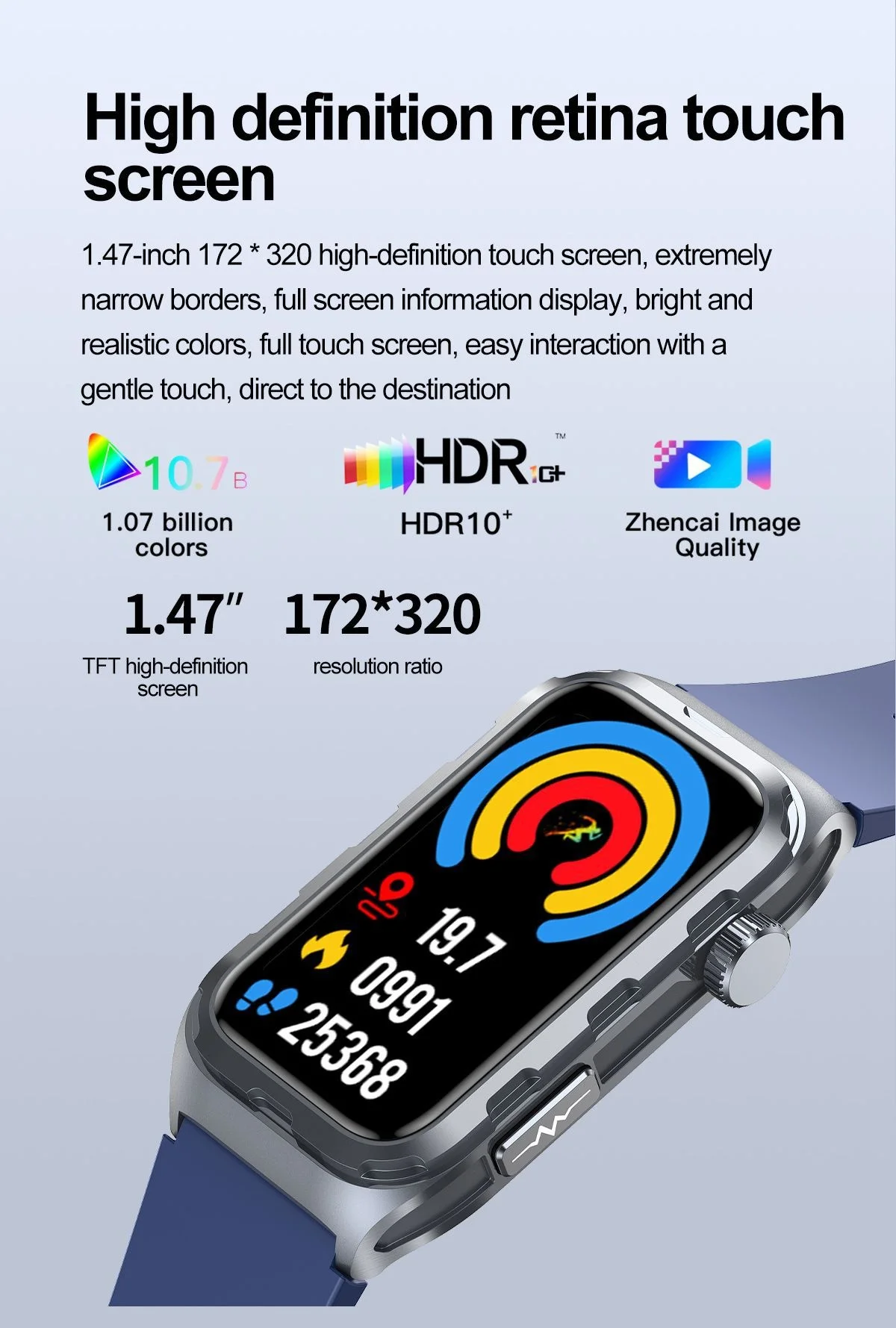 TK79 ECG Smart Watch with Rectangular AMOLED Display & Health Tracker