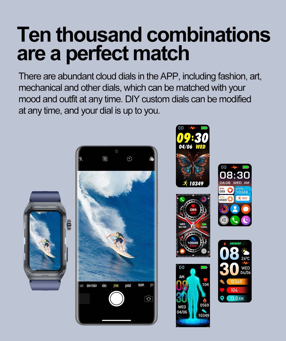 TK79 ECG Smart Watch with Rectangular AMOLED Display & Health Tracker